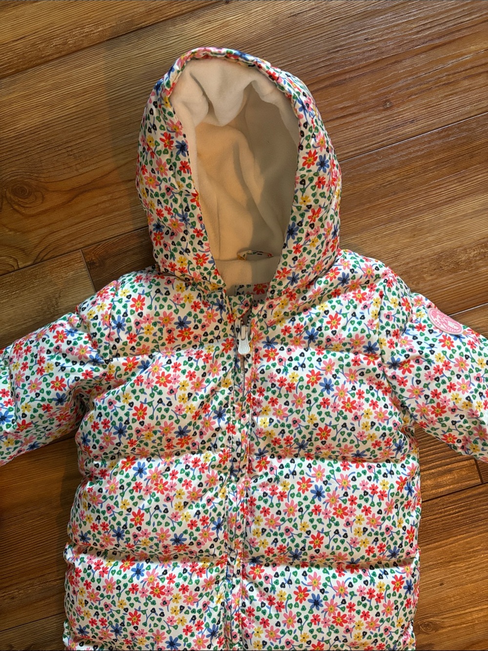 GAP Floral Puffer One-Piece Snowsuit - Multicolor on White